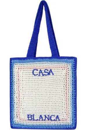 Casablanca Torebki, unisex, Niebieski, ONE SIZE, Bawełna, Niebieska bawełniana torba shopper na szydełku