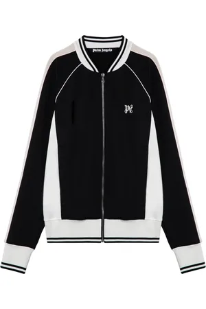 Palm Angels Bluzy, Mężczyzna, Czarny, L, Rozpinana bluza Zip Cardigan