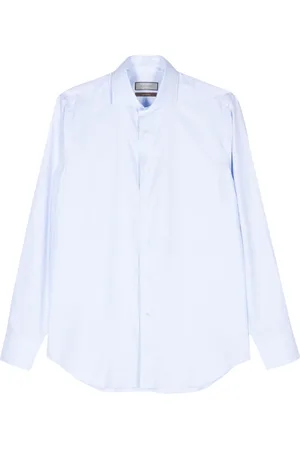 CANALI Koszule, Mężczyzna, Niebieski, XL, Bawełna, Elegancka koszula bawełniana Impeccabile