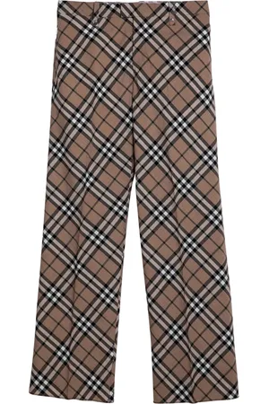 Burberry Spodnie, Mężczyzna, Wielobarwność, L, Wełna, Spodnie w kratę