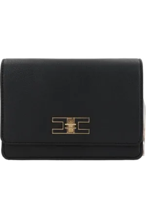 Elisabetta Franchi Torebki, Kobieta, Czarny, ONE SIZE, Skóra, Torebka listonoszka ze sztucznej skóry