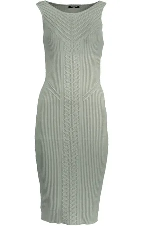 Guess Sukienki, Kobieta, Zielony, XL, Krótka zielona sukienka tank z haftem