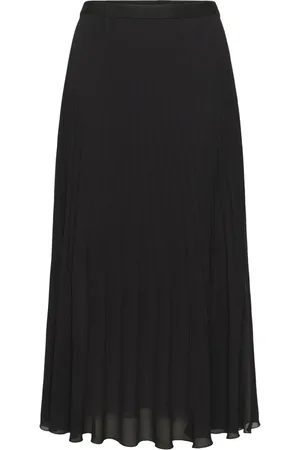 INWEAR Spódnice, Kobieta, Czarny, M, Plisowana Czarna Spódnica Styl A-line