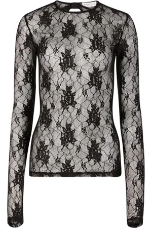 Nina Ricci Bluzki, Kobieta, Czarny, S, Koronkowy top z odkrytymi plecami