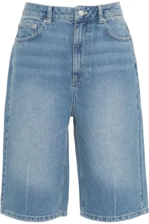 Herskind Szorty, Kobieta, Niebieski, M, Denim, Niebieskie szorty z denimu z przetarciami