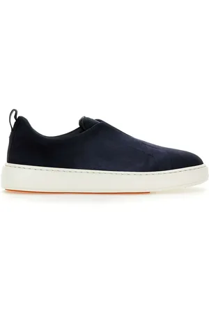 santoni Buty, Mężczyzna, Niebieski, 40 1/2 EU, Zamsz, Niebieskie Slip-On Sneakers zamszowe