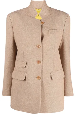 ERMANNO SCERVINO Kurtki, Kobieta, Beżowy, S, Elegancka kurtka jednorzędowa