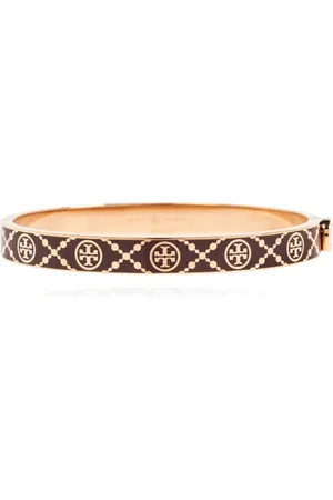 Tory Burch Akcesoria, Kobieta, brązowy, M, Bransoletka Monogram Miller Stud Hinge
