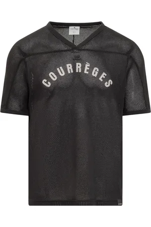 Courrèges Koszulki, Mężczyzna, Czarny, S, Koszulka Baseballowa z Siateczki