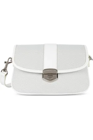 Lancaster Torebki, Kobieta, Biały, ONE SIZE, Canvas Fia Flap Torba na Ramię Biała