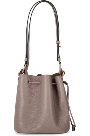 Furla Torebki, Kobieta, Szary, ONE SIZE, Skóra, Mini Szara Torebka Wiaderko Stucco