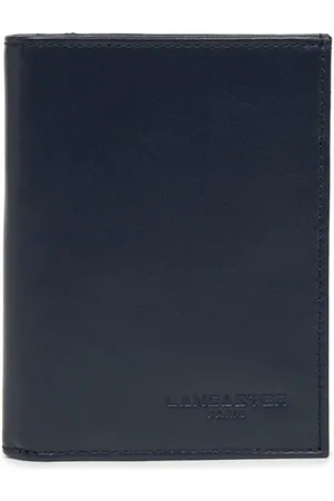 Lancaster Akcesoria, Mężczyzna, Niebieski, ONE SIZE, Zamek Błyskawiczny Skórzany Portfel Capital P.m.