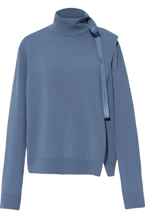 Fendi Swetry, Kobieta, Niebieski, S, Wełna, Wełniany Golf