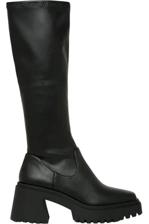 Steve Madden Buty, Kobieta, Czarny, 38 1/2 EU, Skóra, Czarne kozaki Frontier High Boot