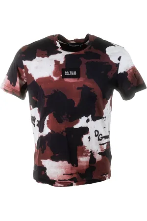 Dolce & Gabbana Koszulki, Mężczyzna, Wielobarwność, S, Koszulka z krótkim rękawem Camouflage DNA