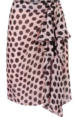 Nina Ricci Spódnice, Kobieta, Różowy, S, Spódnica w groszki z seersuckeru