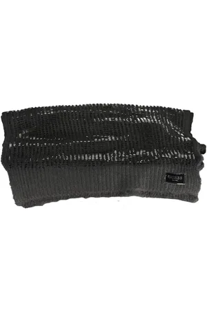 Guess Akcesoria, Kobieta, Czarny, ONE SIZE, Poliester, Czarny Lekki Szal Poliestrowy