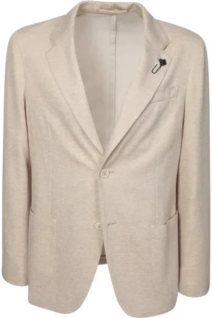 LARDINI Kurtki, Mężczyzna, Beżowy, M, Beżowa Sweterkowa Kurtka, Nowoczesna Elegancja