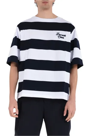 LANEUS Koszulki, Mężczyzna, Wielobarwność, L, Paski Bawełniany T-shirt z Okrągłym Dekoltem