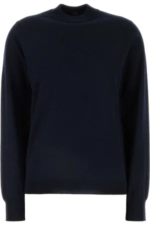 Maison Margiela Bluzy, Kobieta, Niebieski, M, Wełna, Wełniany sweter Midnight