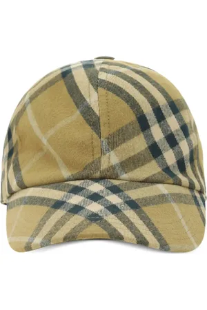 Burberry Akcesoria, Mężczyzna, Beżowy, M, Kraciasta Czapka Baseballowa Logo