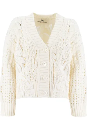 ERMANNO SCERVINO Swetry, Kobieta, Beżowy, S, Bawełna, Dzianinowy Kardigan