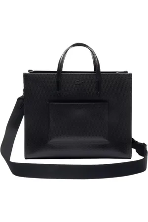 Lacoste Torebki, Kobieta, Czarny, ONE SIZE, Skóra, Średnia skórzana torba typu tote Chantaco