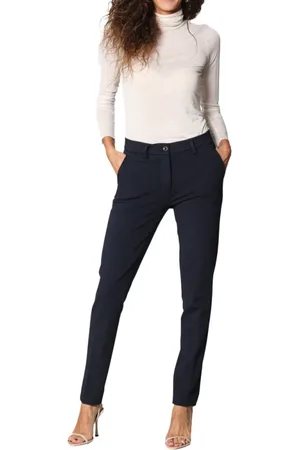 Masons Spodnie, Kobieta, Niebieski, S, Spodnie Chino Slim Fit New York