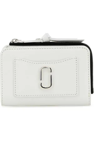 Marc Jacobs Akcesoria, Kobieta, Biały, ONE SIZE, Skóra, Biały skórzany portfel Utility Snapshot Slim