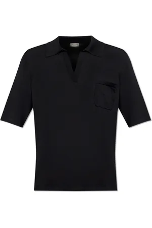 Saint Laurent Koszulki, Mężczyzna, Czarny, M, Wełniane polo