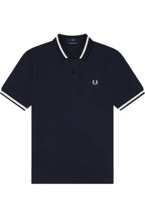Fred Perry Koszulki, Mężczyzna, Niebieski, 4XS, Bawełna, Koszulka Polo z Pojedynczym Paskiem