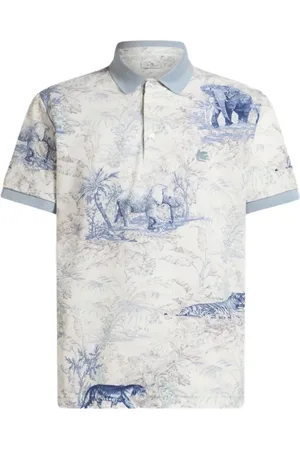 Etro Koszulki, Mężczyzna, Wielobarwność, M, Bawełna, Koszulka Polo Safari Print