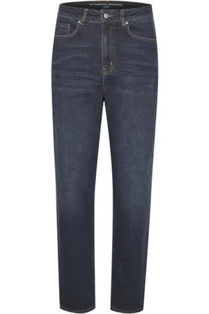 My Essential Wardrobe Jeansy, Kobieta, Niebieski, W31 L29, Bawełna, The Mom 107 Xhigh Straight Bukser