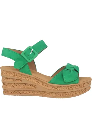 Gabor Buty, Kobieta, Zielony, 38 1/2 EU, Zamsz, Kolekcja Sandałów Damskich