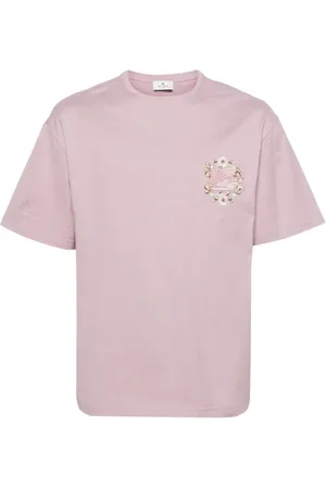Etro Koszulki, Mężczyzna, Fioletowy, L, Bawełna, T-shirt Pegaso Motif