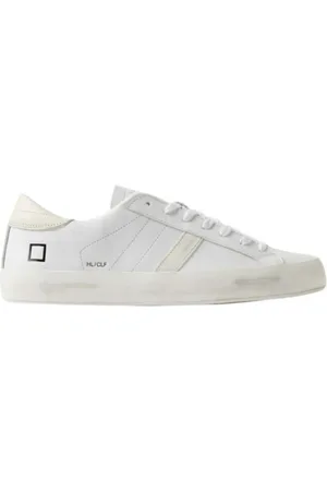 D.A.T.E. Buty, Mężczyzna, Biały, 45 EU, Skóra, Białe skórzane sneakersy z niską cholewką