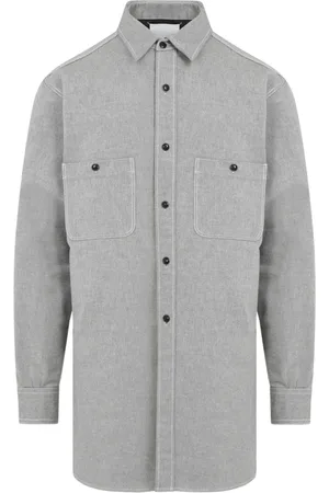 Maison Margiela Koszule, Mężczyzna, Szary, L, Bawełna, Koszula bawełniana Caviar Grey