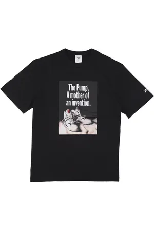 Reebok Koszulki, Mężczyzna, Czarny, M, Graficzny T-shirt Czarna Krótki Rękaw