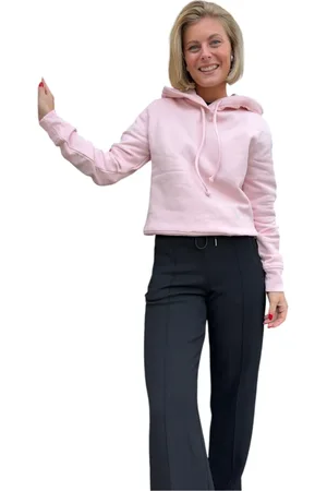 Closed Bluzy, Kobieta, Różowy, S, Bawełna, Bawełniana bluza z kapturem i haftowanym logo