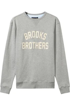 Brooks Brothers Bluzy, Mężczyzna, Szary, 3XL, Bawełna, Terry Bluza z Haftem na Piersi