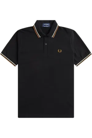Fred Perry Koszulki, Mężczyzna, Czarny, S, Bawełna, Oryginalna koszulka polo z podwójnym paskiem