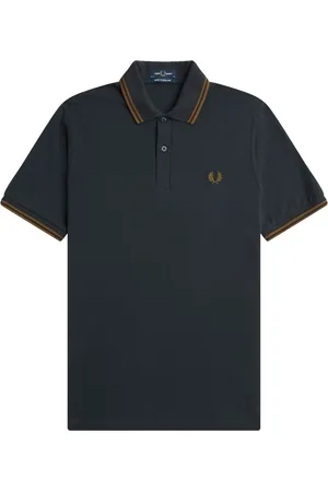 Fred Perry Koszulki, Mężczyzna, Niebieski, XS, Bawełna, Original Twin Tipped Polo Night Green