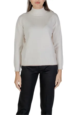 Street one Swetry, Kobieta, Biały, XL, Nylon, Biała Sweter z golfem