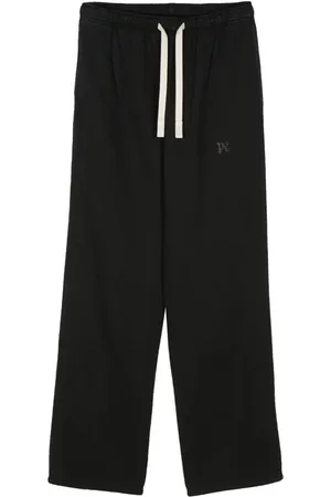 Palm Angels Spodnie, Mężczyzna, Czarny, M, Bawełna, Spodnie Travel Pants z Monogramem
