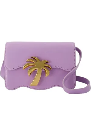 Palm Angels Torebki, Kobieta, Fioletowy, ONE SIZE, Skóra, Liliowa i złota skórzana torebka Cross Body
