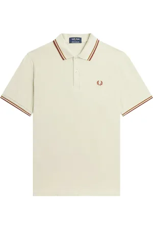 Fred Perry Koszulki, Mężczyzna, Beżowy, 2XS, Bawełna, Oryginalna koszulka polo z podwójnym paskiem