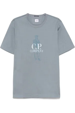 C.P. Company Koszulki, Mężczyzna, Niebieski, XL, Koszulki Burzowe