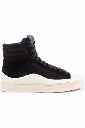 P448 Buty, Mężczyzna, Niebieski, 41 EU, Skóra, Buty High Top z białą podeszwą