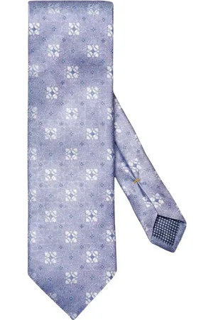 Eton Akcesoria, Mężczyzna, Niebieski, ONE SIZE, Jedwabny krawat w kwiaty, jasnoniebieski