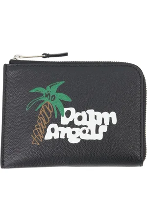 Palm Angels Akcesoria, Mężczyzna, Czarny, ONE SIZE, Skóra, Sketchy Zip Wallet